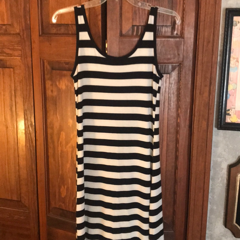 Striped, cotton maxi dress